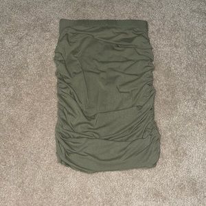 Green Scrunched Pencil Skirt